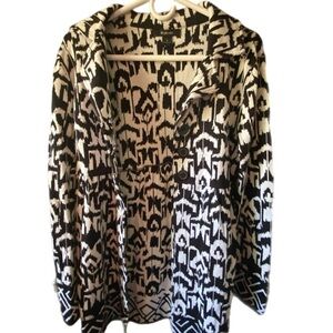Style & Co. Black & White 100% cotton knit Cardigan w/beautiful pattern. Sz S